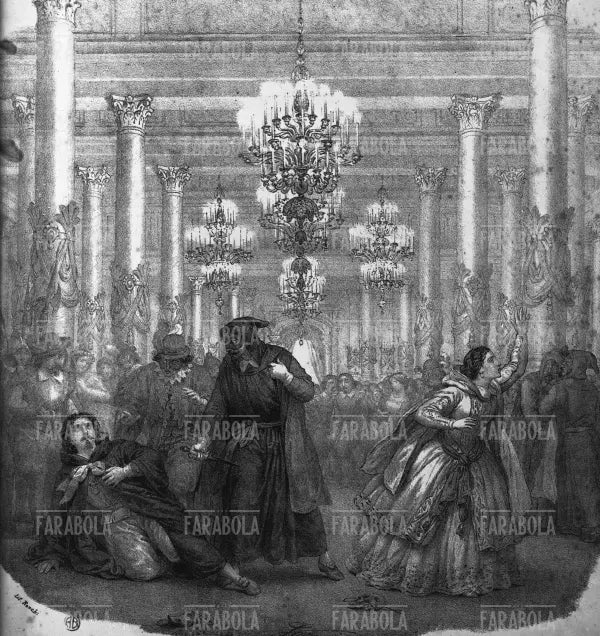 Scena dell'opera Un ballo in maschera di Giuseppe Verdi, XIX secolo