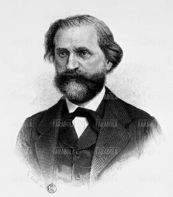 Incisione di G. Carelli con Giuseppe Verdi, XIX secolo
