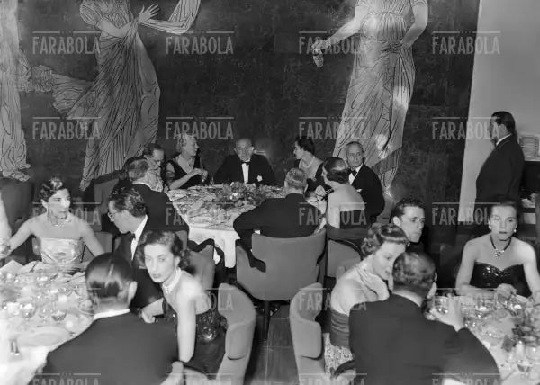 Ferdinando Borletti, ricevimento per la sfilata della Rinascente, Albergo Duomo, Milano, 1950
