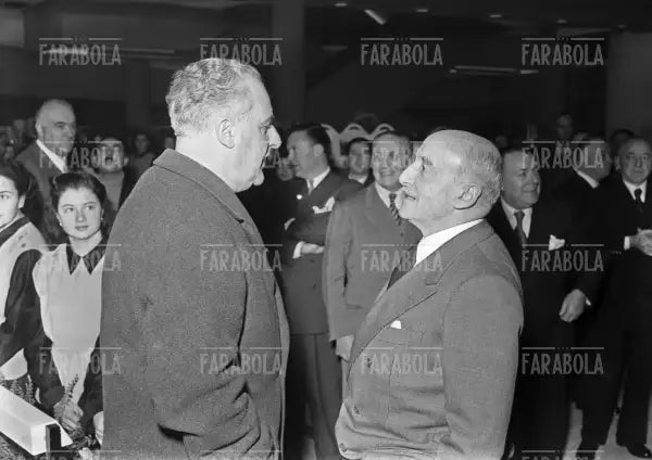 Il sindaco Antonio Greppi e Umberto Brustio, inaugurazione della nuova Rinascente, Milano, 1950