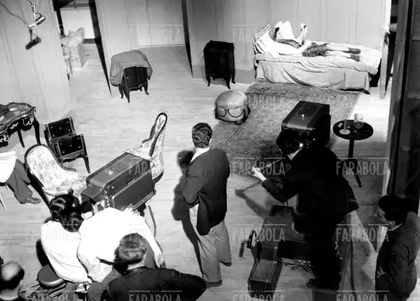 Ripresa televisiva di una commedia negli studi Rai, Milano, 1952