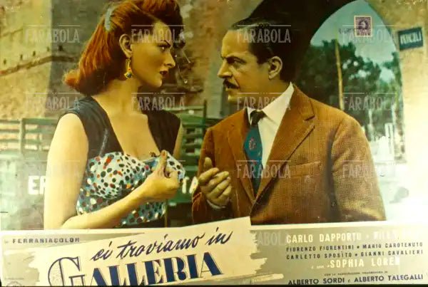 Sophia Loren e Carlo Dapporto, Locandina del film Ci troviamo in galleria, 1953