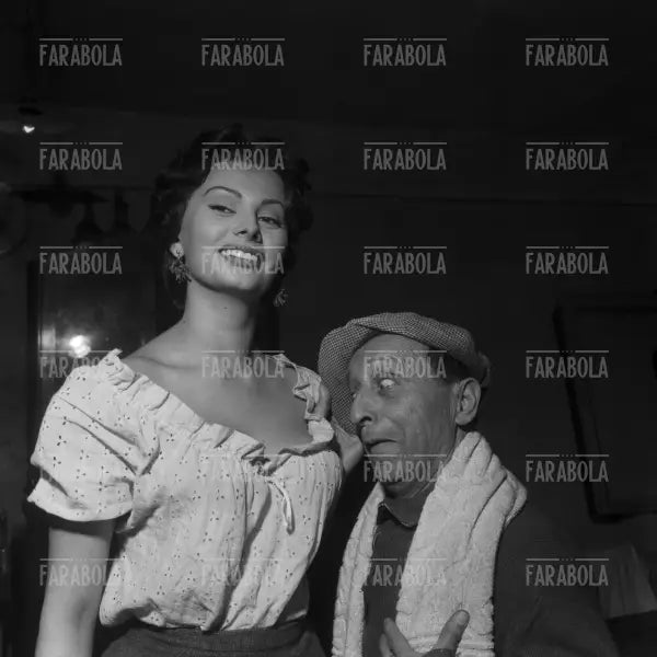 Sophia Loren sul set, Film L'oro di Napoli, Napoli, 1954
