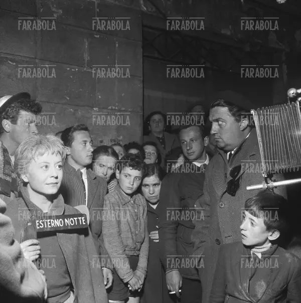 Giulietta Masina e Federico Fellini sul set del film La Strada, Roma, 1954