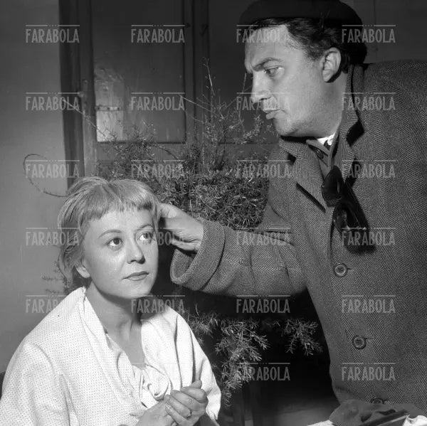 Federico Fellini e Giulietta Masina sul set del film La Strada, 1954