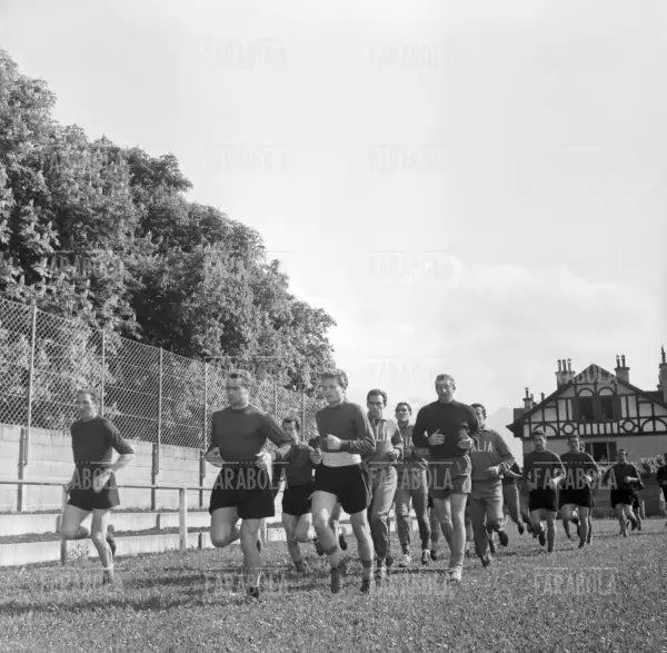 Silvio Piola, Ermes Muccinelli, Giampiero Boniperti e Gino Cappello, Ritiro della Nazionale ai Mondiali di calcio, Vevey, 1954