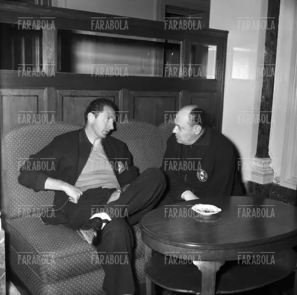 Lajos Czeizler e Silvio Piola, Ritiro della Nazionale ai Mondiali di calcio, Vevey, 1954