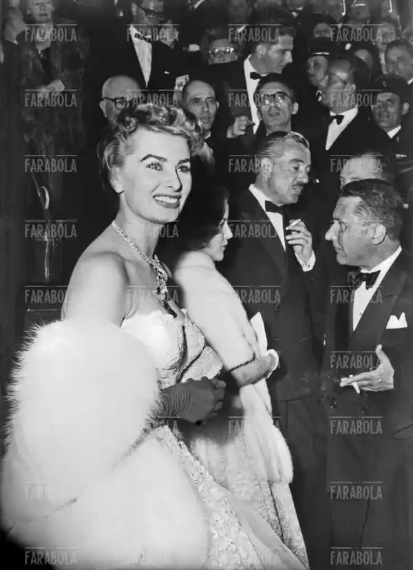 Sophia Loren, Vittorio De Sica e Paolo Stoppa, Festival di Cannes, 1955