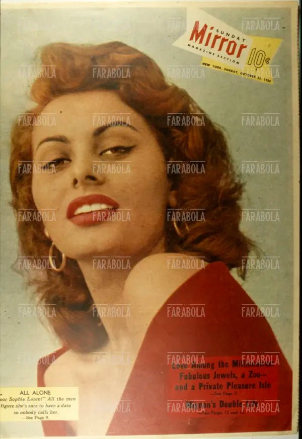 Sophia Loren, Copertina di Sunday Mirror, 1955