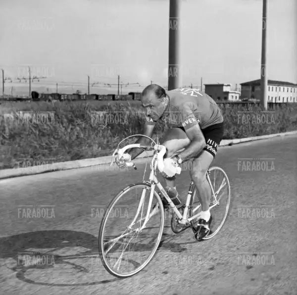 Fiorenzo Magni alla cronometro di Lucca, Giro d'Italia, 1956