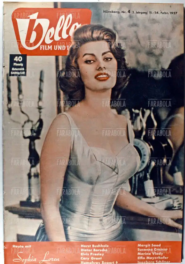 Sophia Loren, Copertina di Bella, 1957