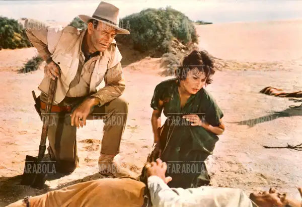 Sophia Loren, John Wayne e Rossano Brazzi, Film Timbuctù, 1957
