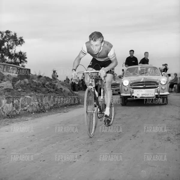 Jacques Anquetil alla cronoscalata del Vesuvio, Giro d'Italia, 1959