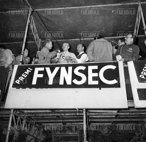 Jacques Anquetil alla premiazione, Giro d'Italia, Bolzano, 1959