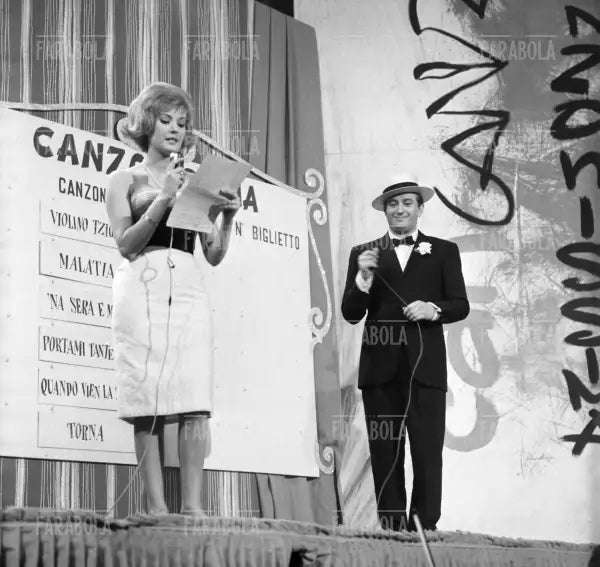 Lilli Lembo e Alberto Lionello, finale di Canzonissima, Vicenza, 1961