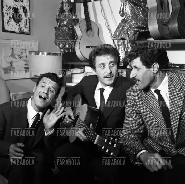 Domenico Modugno, Franco Franchi e Ciccio Ingrassia, Roma, 1961