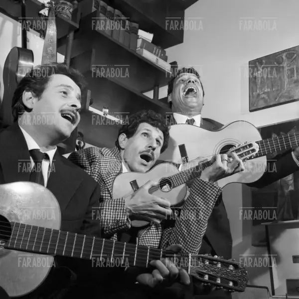 Domenico Modugno, Franco Franchi e Ciccio Ingrassia, Roma, 1961