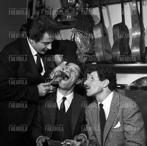 Domenico Modugno, Franco Franchi e Ciccio Ingrassia, Roma, 1961