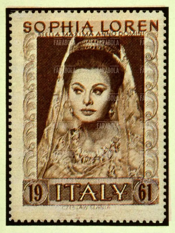 Sophia Loren su un francobollo, 1961