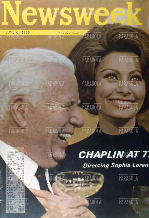 Sophia Loren e Charlie Chaplin, Copertina di Newsweek, 1966