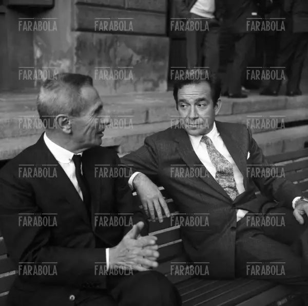 Dino Buzzati e Ugo Tognazzi, Milano, 1967