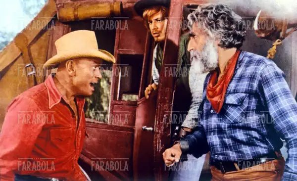 Yul Brynner and Jeff Corey, film Catlow, 1972