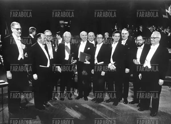 Eugenio Montale e gli altri vincitori, Premio Nobel, Stoccolma, 1975
