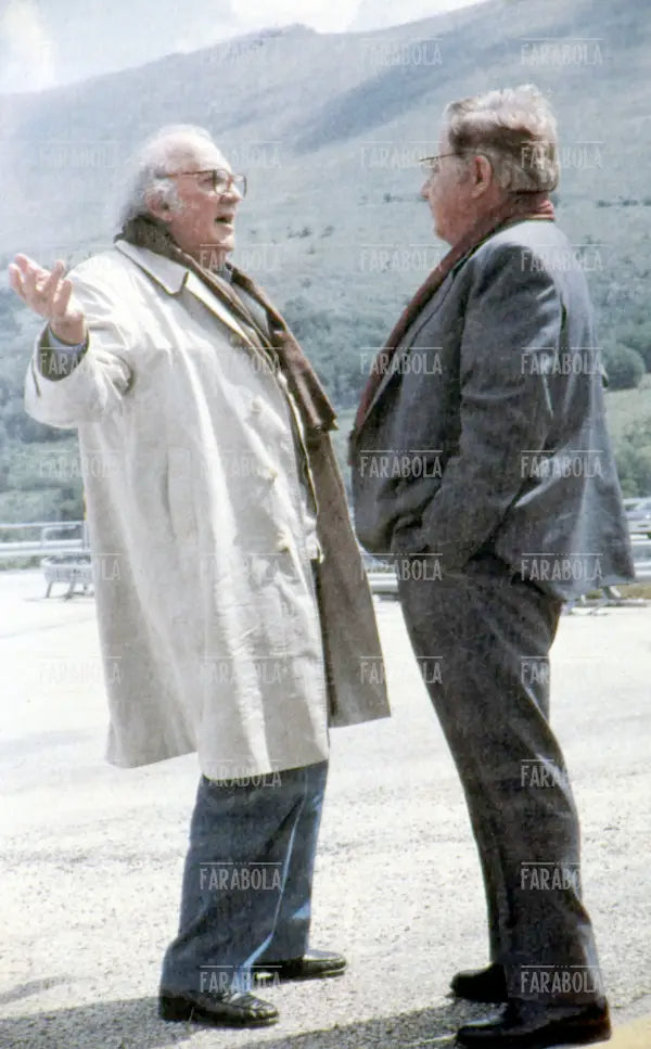 Paolo Villaggio e Federico Fellini, 1990