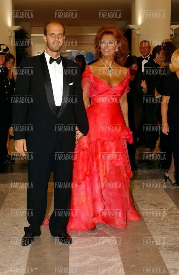 Sophia Loren e il figlio Edoardo Ponti, Serata di apertura, Mostra del cinema di Venezia, Venezia, 2002
