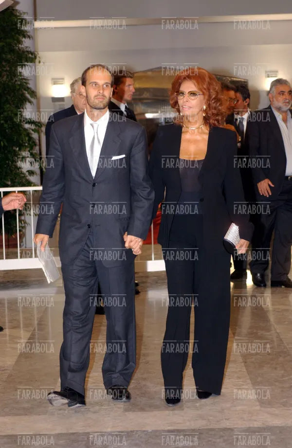 Sophia Loren e il figlio Edoardo Ponti, Mostra del cinema di Venezia, Venezia, 2002