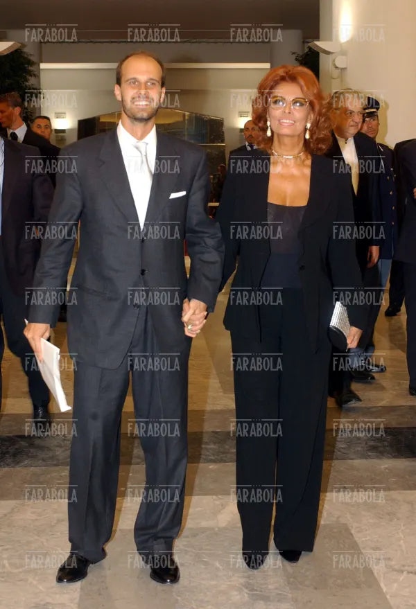 Sophia Loren e il figlio Edoardo Ponti, Mostra del cinema di Venezia, Venezia, 2002