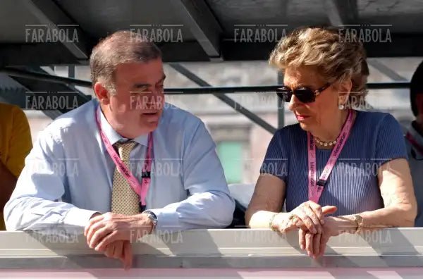 Pietro Calabrese, direttore della Gazzetta dello Sport, cronometro all'Idroscalo, Giro d'Italia, Milano, 2003