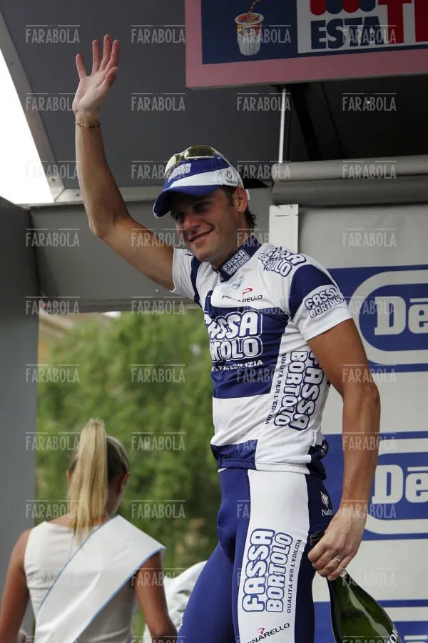 Alessandro Petacchi vincitore di tappa sul podio, Giro d'Italia, Ravenna, 2005
