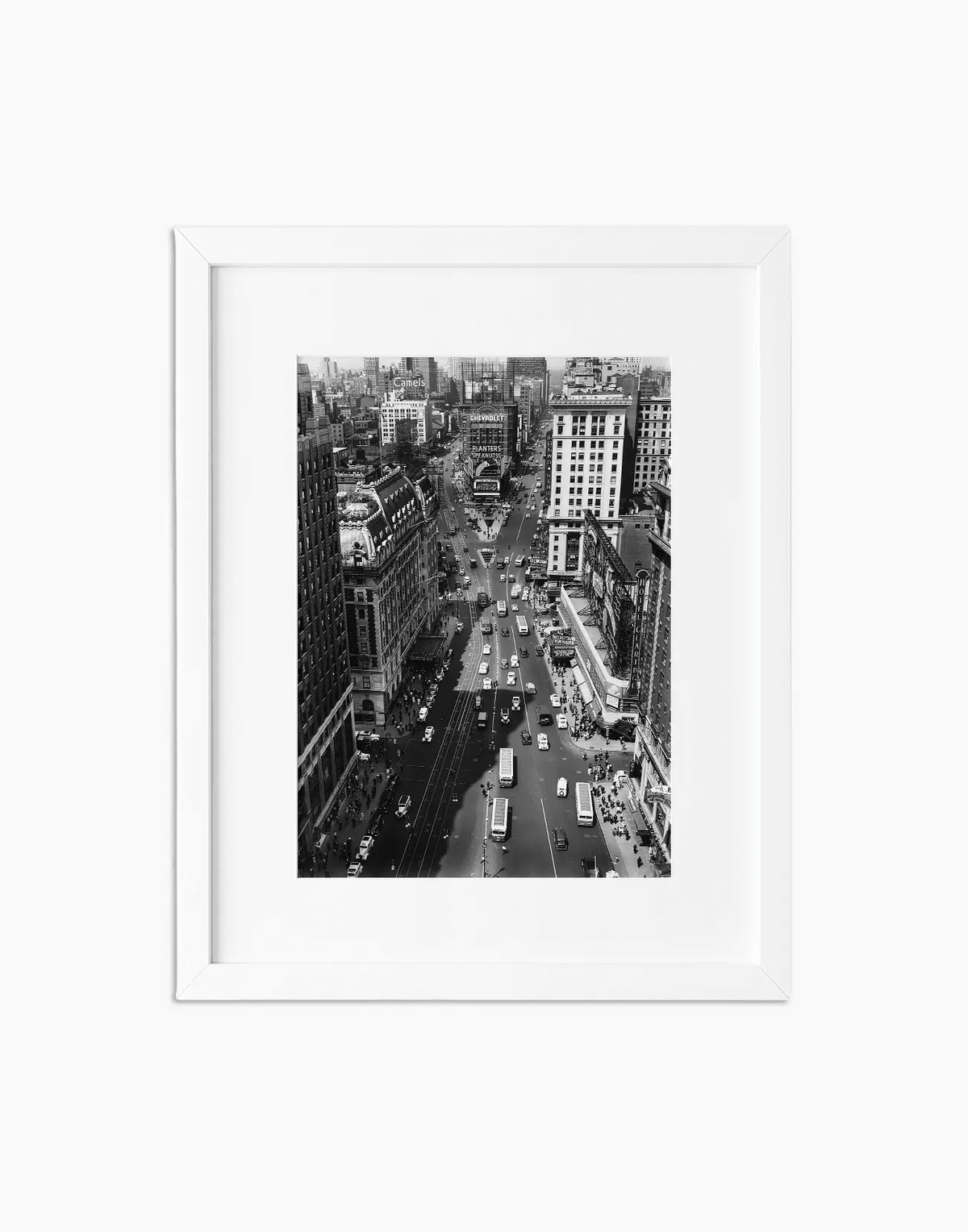 Times Square, New York 1937 — stampa fine art con cornice bianca