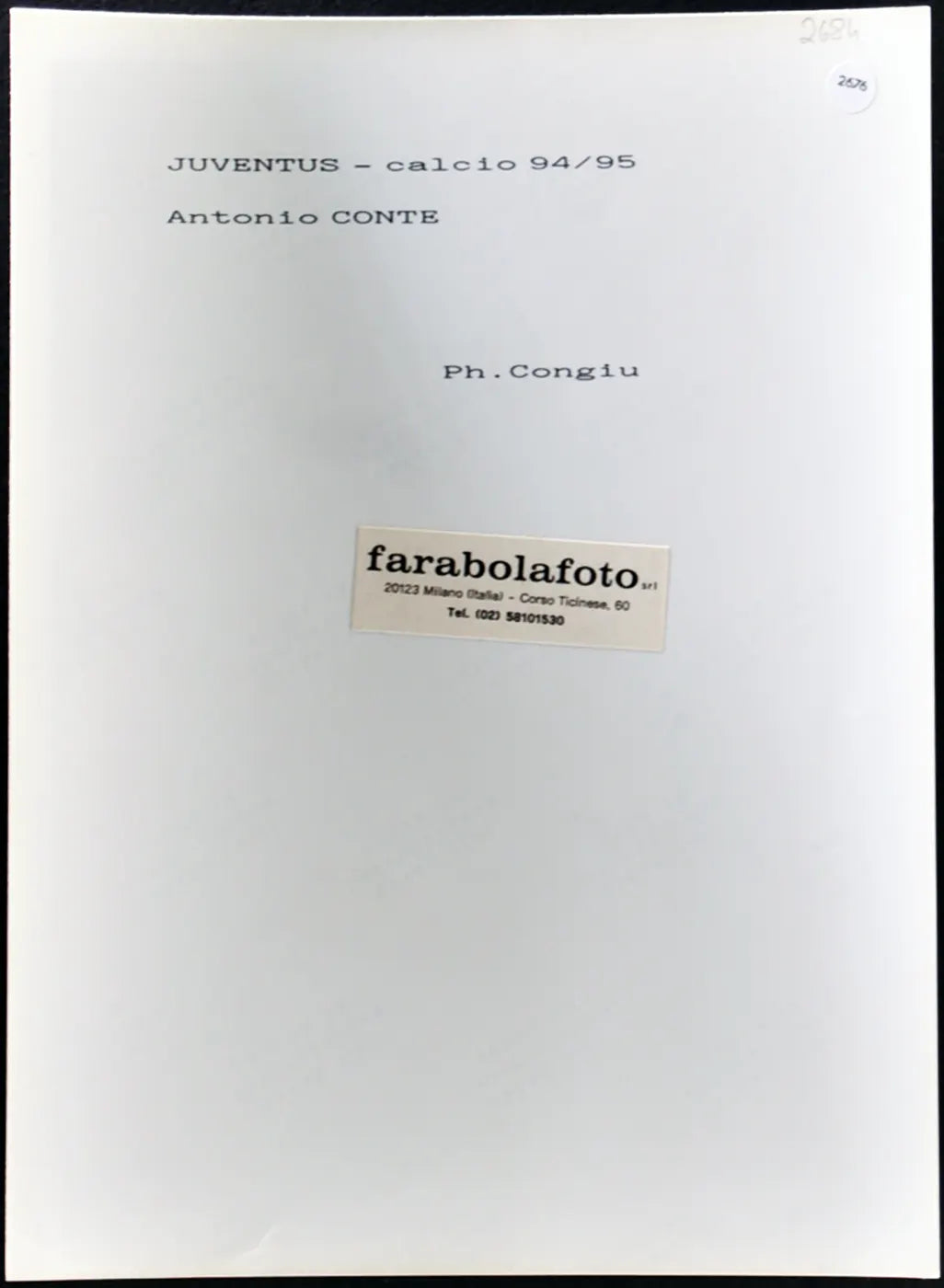 Conte Juventus 1994-1995 Ft 2676 - Stampa 24x18 cm - Farabola Stampa ai sali d'argento