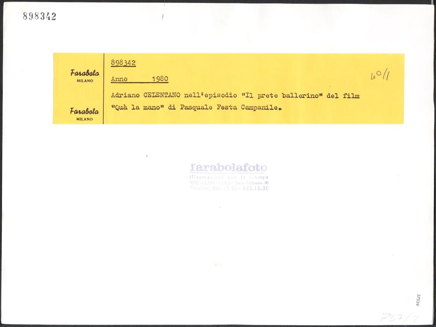 Adriano Celentano 1980 Ft 37539 - Stampa 21x27 cm - Farabola Stampa ai sali d'argento