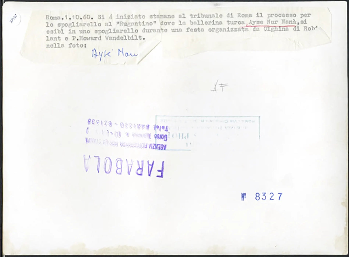 Aiché Nanà ballerina turca 1960 Ft 37107 - Stampa 24x18 cm - Farabola Stampa ai sali d'argento