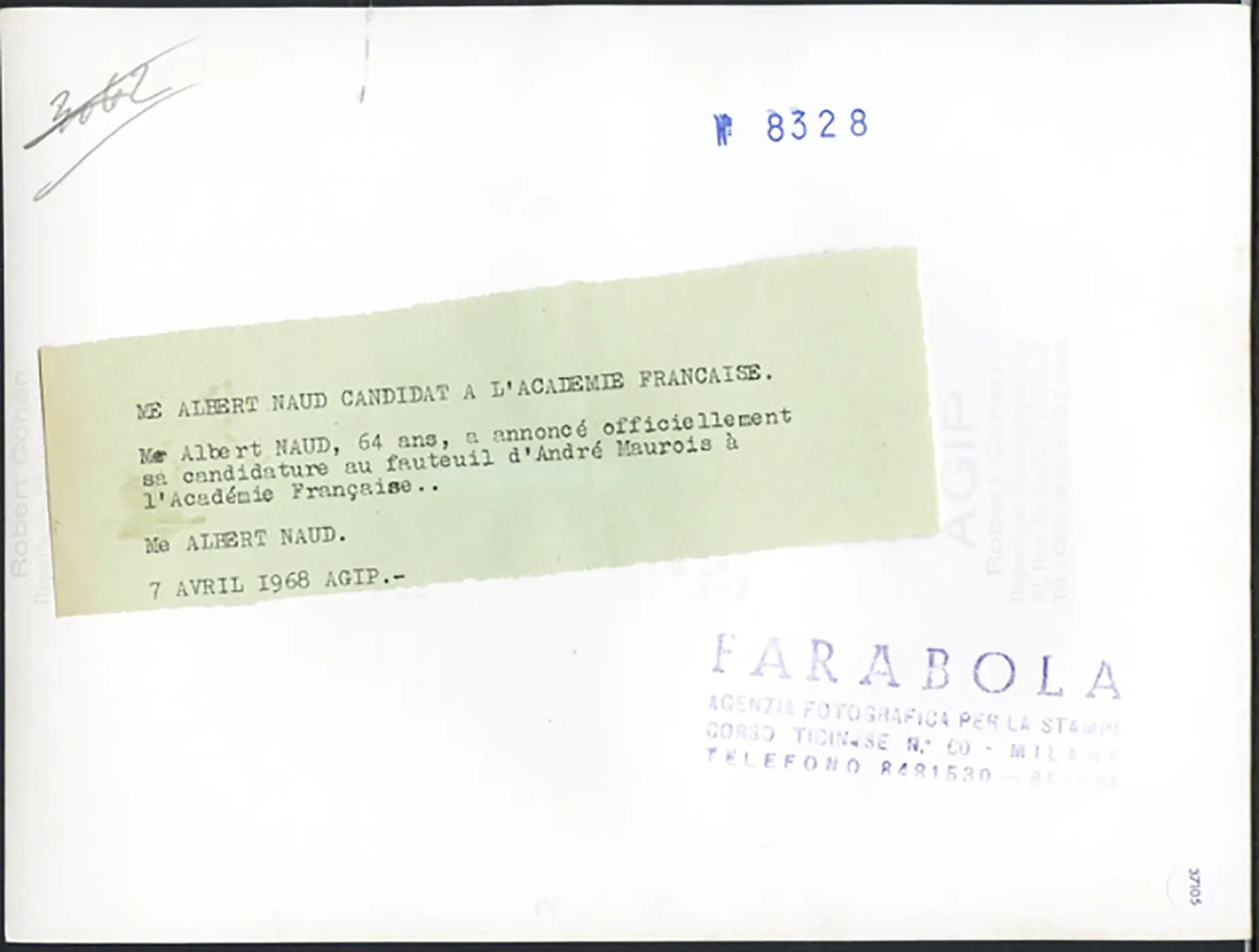 Albert Naud Militante francese 1968 Ft 37105 - Stampa 24x18 cm - Farabola Stampa ai sali d'argento