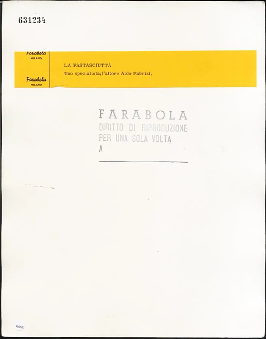 Aldo Fabrizi e la pastasciutta anni 60 Ft 37476 - Stampa 24x30 cm - Farabola Stampa ai sali d'argento