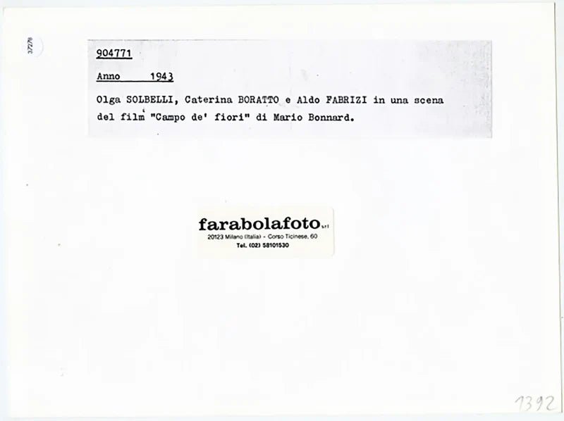 Aldo Fabrizi film Campo de' fiori 1943 Ft 37278 - Stampa 24x18 cm - Farabola Stampa ai sali d'argento