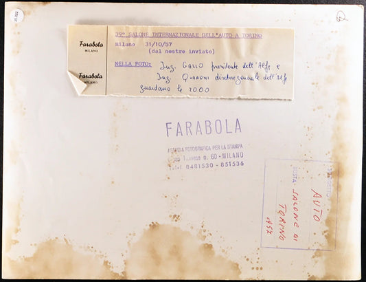 Alfa Romeo 2000 Salone Auto 1957 Ft 35322 - Stampa 21x27 cm - Farabola Stampa ai sali d'argento
