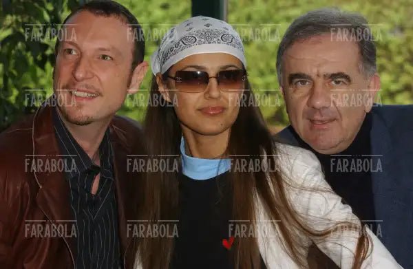Amadeus, Rosita Celentano e Gene Gnocchi alla presentazione di Music Farm, 2004 - Farabola Immagine digitale