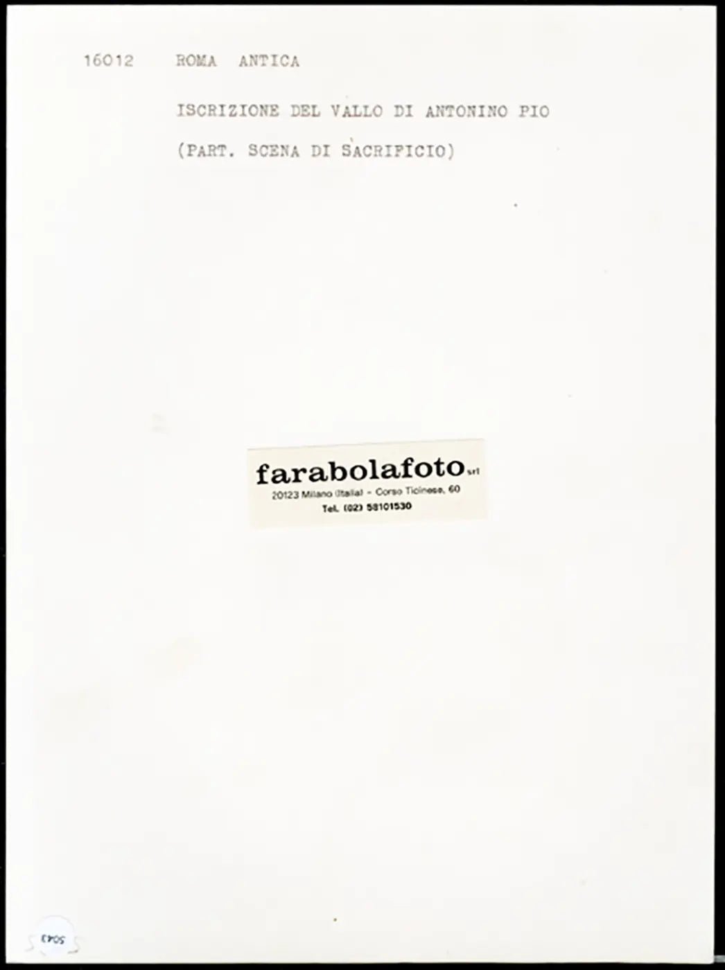 Antica Roma Scena di Sacrificio Ft 5043 - Stampa 24x18 cm - Farabola Stampa ai sali d'argento (anni 90)