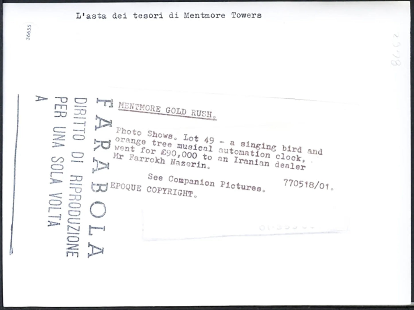Asta di Mentmore Towers 1977 Ft 36655 - Stampa 20x15 cm - Farabola Stampa ai sali d'argento