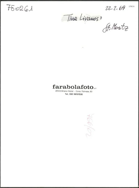 Athīna Livanou a Sankt Moritz 1969 Ft 37438 - Stampa 24x18 cm - Farabola Stampa ai sali d'argento