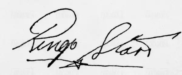 Autografo di Ringo Starr, anni 60 - Farabola Immagine digitale
