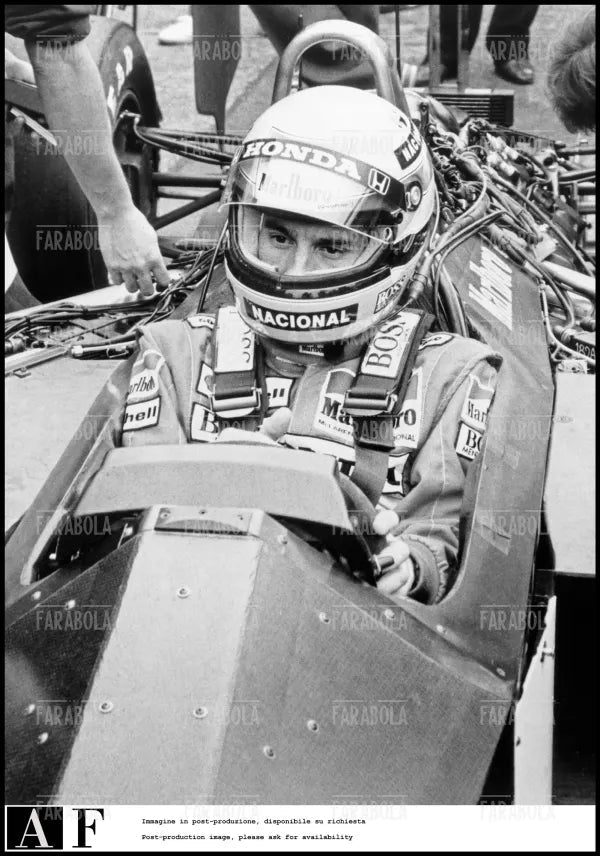 Ayrton Senna, pilota McLaren, 1988 - Farabola Immagine digitale