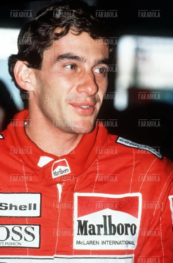 Ayrton Senna, pilota McLaren, 1990 - Farabola Immagine digitale