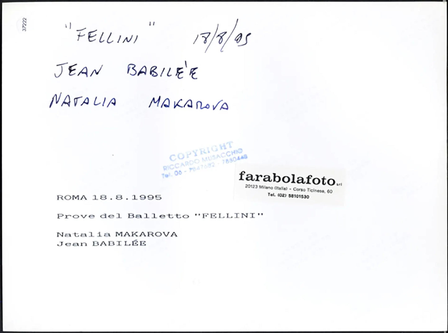 Babilée e Makarova balletto Fellini 1995 Ft 37222 - Stampa 24x18 cm - Farabola Stampa ai sali d'argento