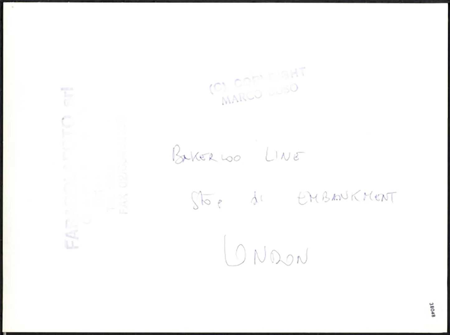 Bakerloo Line Londra anni 90 Ft 38048 - Stampa 24x18 cm - Farabola Stampa ai sali d'argento